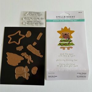 Spellbinders Deck the Paws Stamp and Cutting Die Set EUC